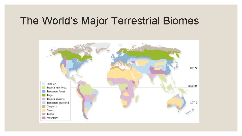The World’s Major Terrestrial Biomes 