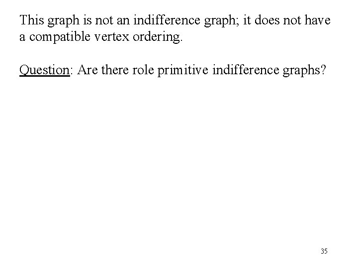 This graph is not an indifference graph; it does not have a compatible vertex