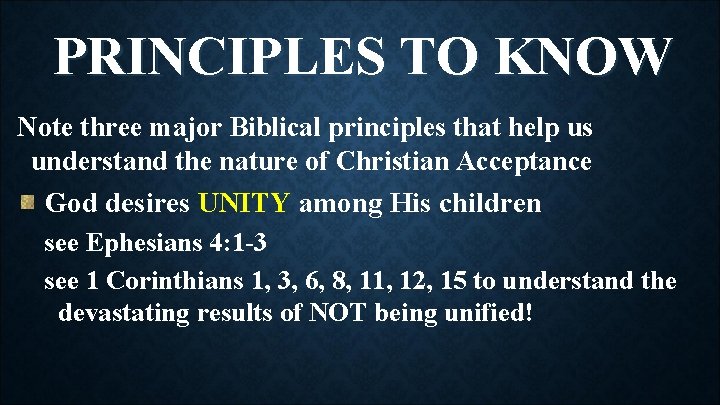ACCEPTING OUR BRETHREN Principle Practice ACCEPTING OUR BRETHREN
