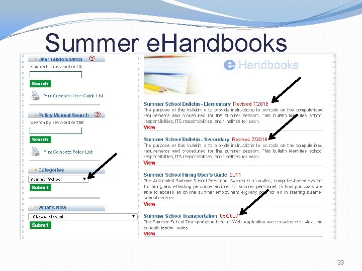 Summer e. Handbooks 33 