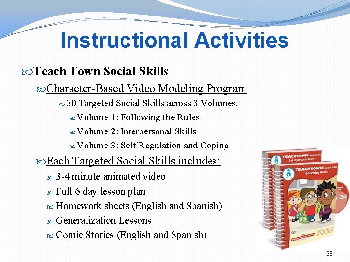 Instructional Activities Teach Town Social Skills Character-Based Video Modeling Program 30 Targeted Social Skills