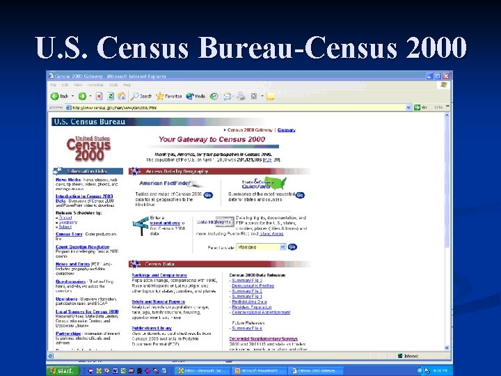 U. S. Census Bureau-Census 2000 