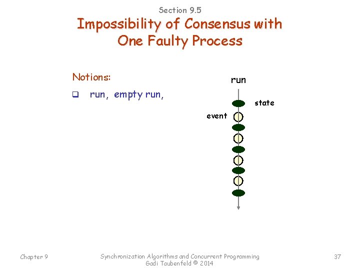 Section 9. 5 Impossibility of Consensus with One Faulty Process Notions: q run, empty