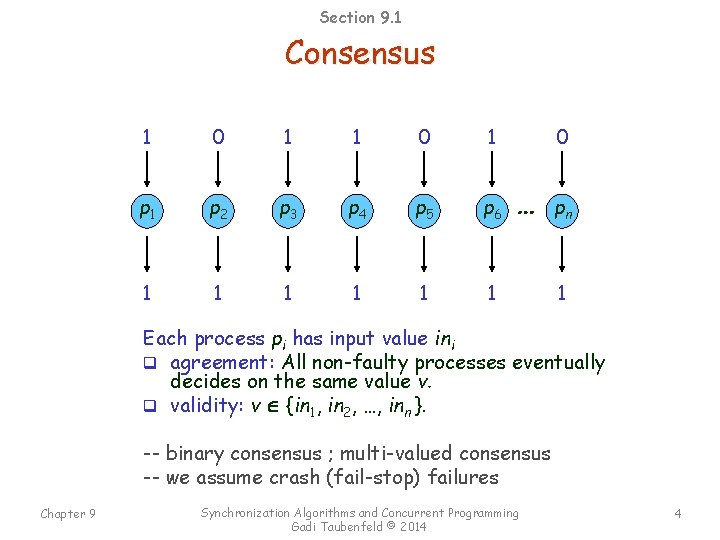 Section 9. 1 Consensus 1 0 1 p 1 p 2 p 3 p