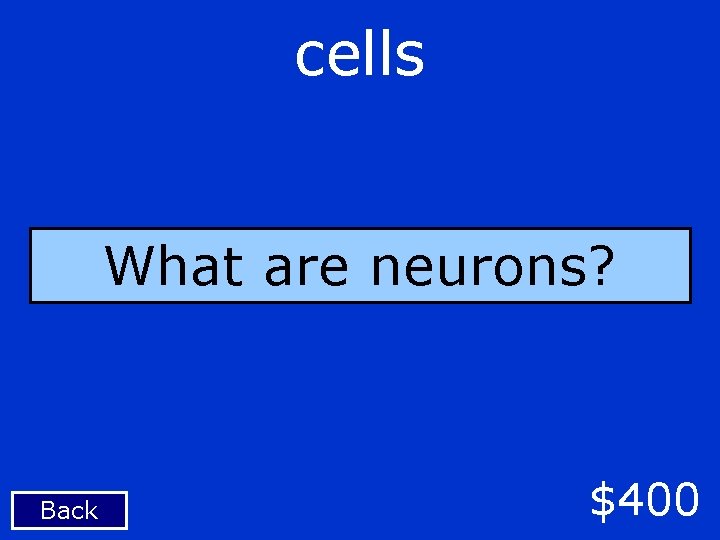 cells What are neurons? Back $400 