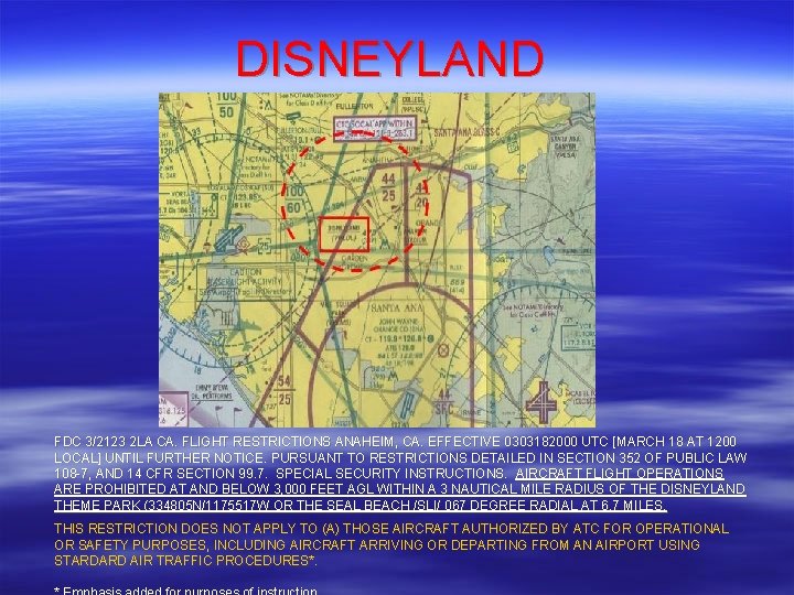 DISNEYLAND FDC 3/2123 2 LA CA. FLIGHT RESTRICTIONS ANAHEIM, CA. EFFECTIVE 0303182000 UTC [MARCH DISNEYLAND FDC 3/2123 2 LA CA. FLIGHT RESTRICTIONS ANAHEIM, CA. EFFECTIVE 0303182000 UTC [MARCH