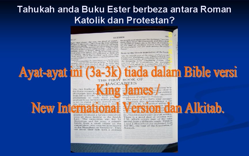 Tahukah anda Buku Ester berbeza antara Roman Katolik dan Protestan? 