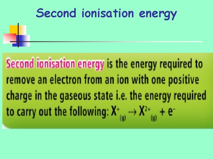 Second ionisation energy 