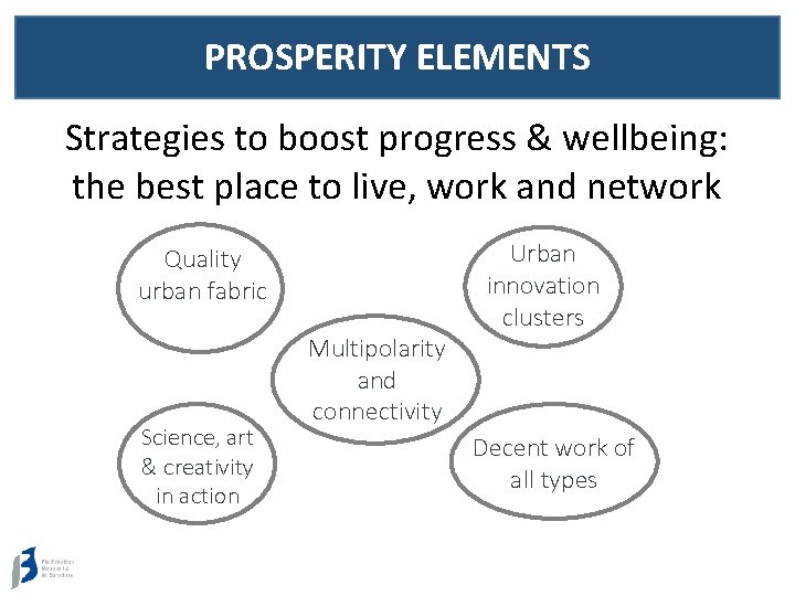 PROSPERITY ELEMENTS Strategies to boost progress & wellbeing: the best place to live, work