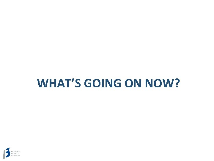 WHAT’S GOING ON NOW? 