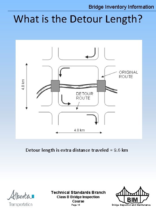 Bridge Inventory Information What is the Detour Length? Detour length is extra distance traveled