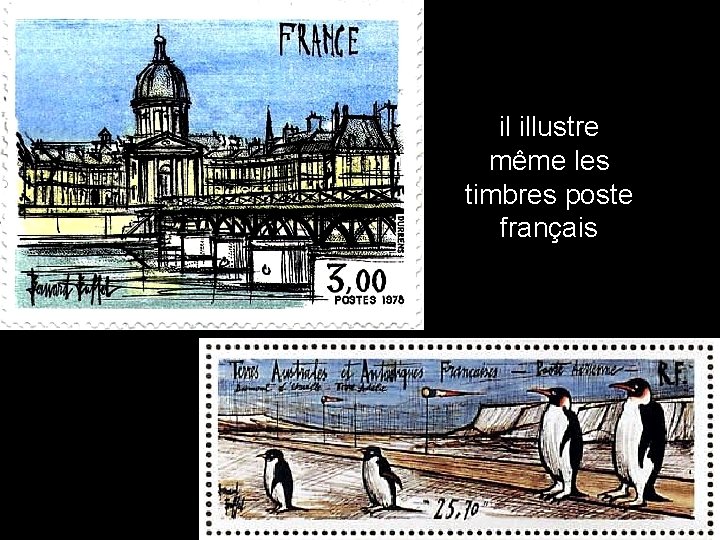 il illustre même les timbres poste français 