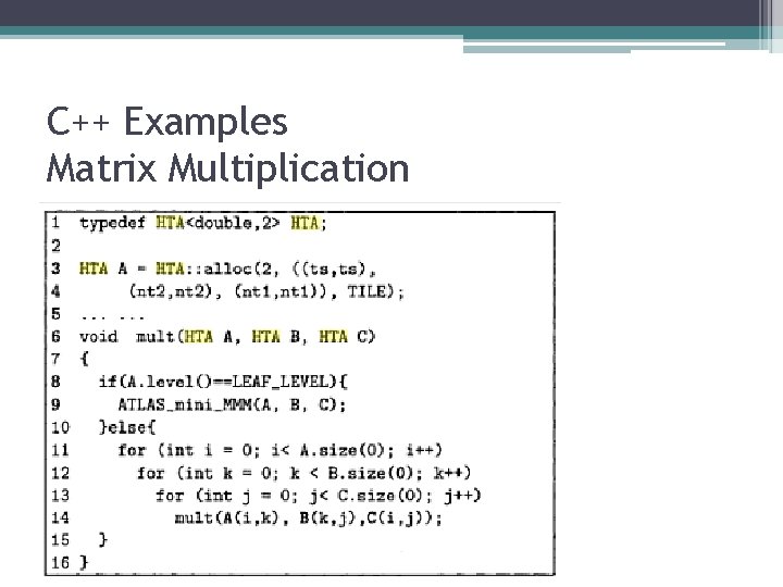 C++ Examples Matrix Multiplication 