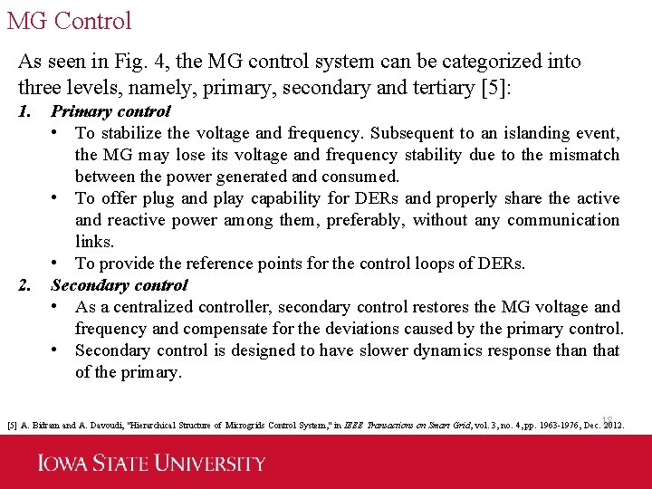 MG Control As seen in Fig. 4, the MG control system can be categorized