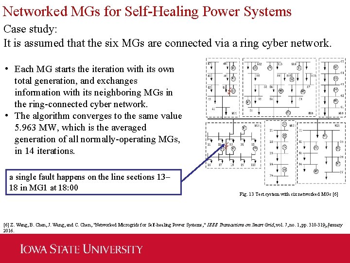 Networked MGs for Self-Healing Power Systems Case study: It is assumed that the six