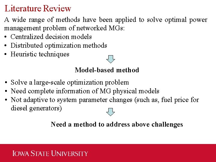 Literature Review A wide range of methods have been applied to solve optimal power