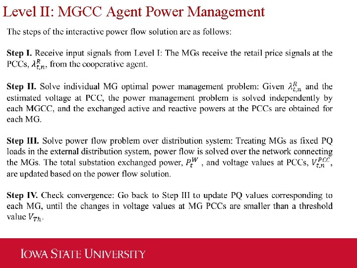 Level II: MGCC Agent Power Management 