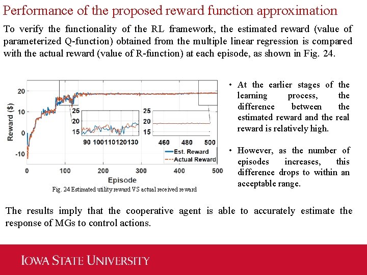 Performance of the proposed reward function approximation To verify the functionality of the RL