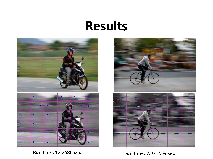 Results Run time: 1. 42586 sec Run time: 2. 023569 sec 