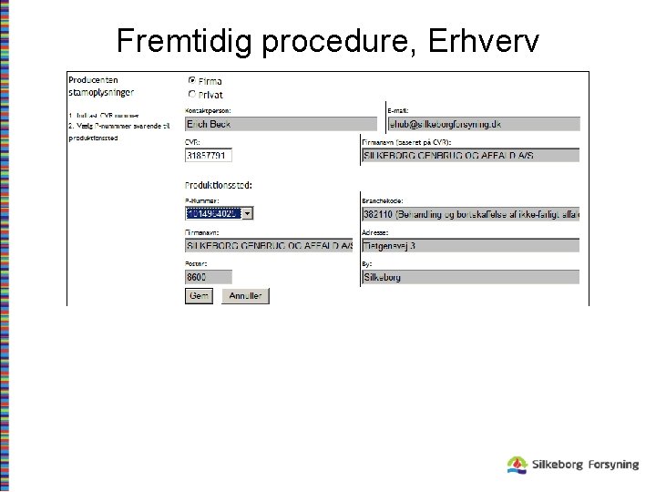 Fremtidig procedure, Erhverv 