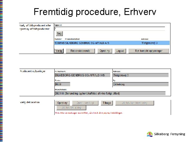 Fremtidig procedure, Erhverv 