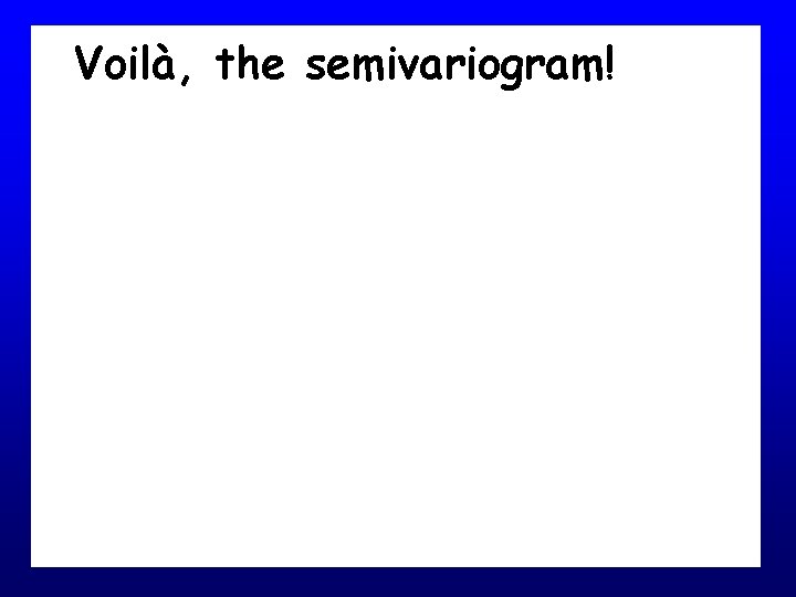 Voilà, the semivariogram! 