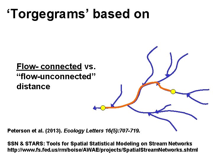 ‘Torgegrams’ based on Flow- connected vs. “flow-unconnected” distance ? Peterson et al. (2013). Ecology