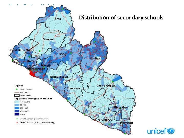 Liberia – Equity and Inclusion Distribution of secondary schools 