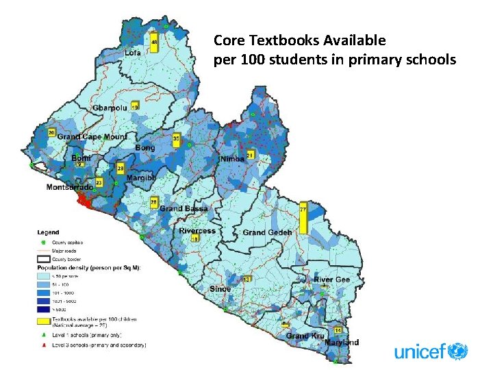 Liberia – Equity and Inclusion Core Textbooks Available per 100 students in primary schools