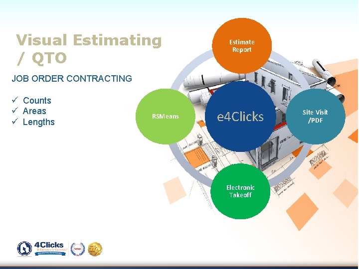 Visual Estimating / QTO Estimate Report JOB ORDER CONTRACTING ü Counts ü Areas ü Visual Estimating / QTO Estimate Report JOB ORDER CONTRACTING ü Counts ü Areas ü