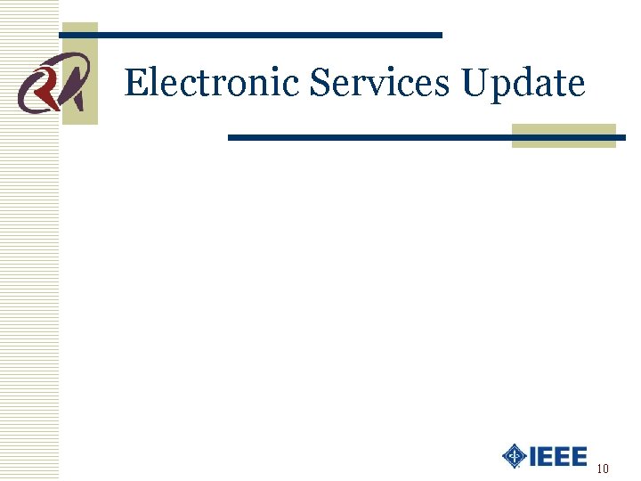 Electronic Services Update 10 