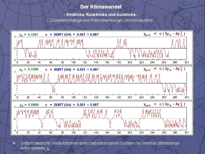 Der Klimawandel - Einblicke, Rückblicke und Ausblicke I. Zusammenhänge und Wechselwirkungen im Klimasystem Ø