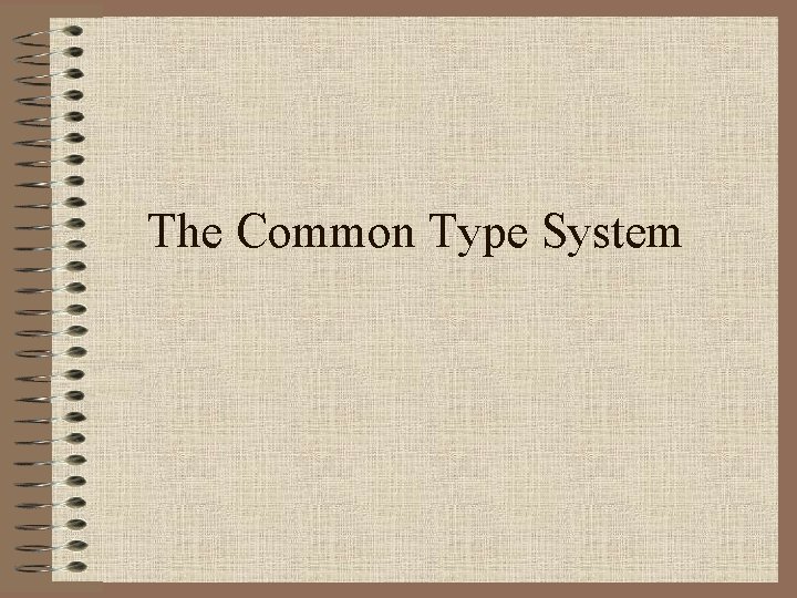 The Common Type System 