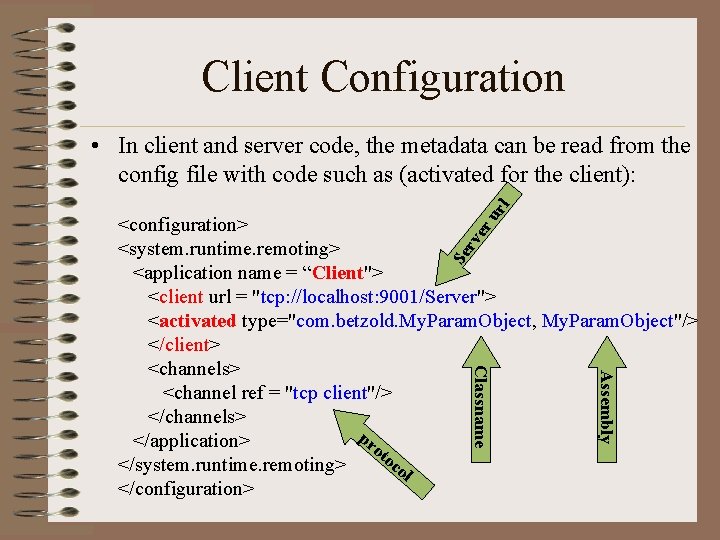 Client Configuration ur l • In client and server code, the metadata can be