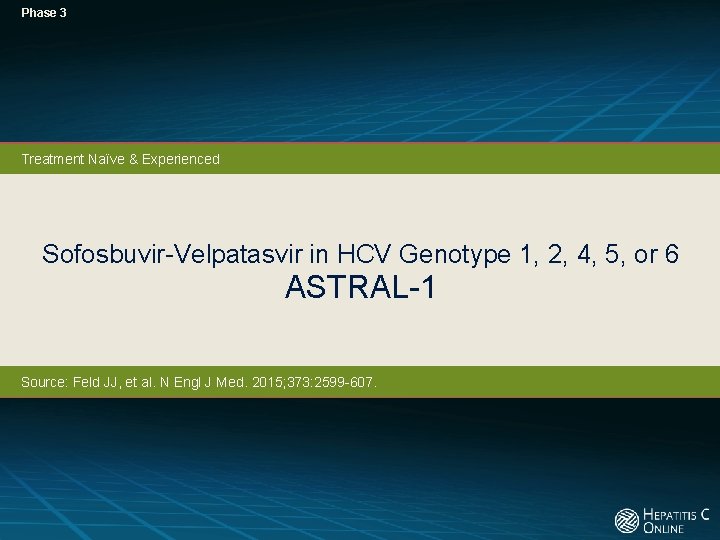 Phase 3 Treatment Naïve & Experienced Sofosbuvir-Velpatasvir in HCV Genotype 1, 2, 4, 5,