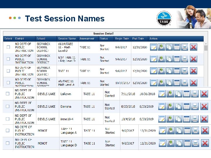 Test Session Names 