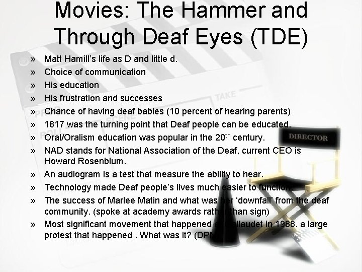 Movies: The Hammer and Through Deaf Eyes (TDE) » » » Matt Hamill’s life