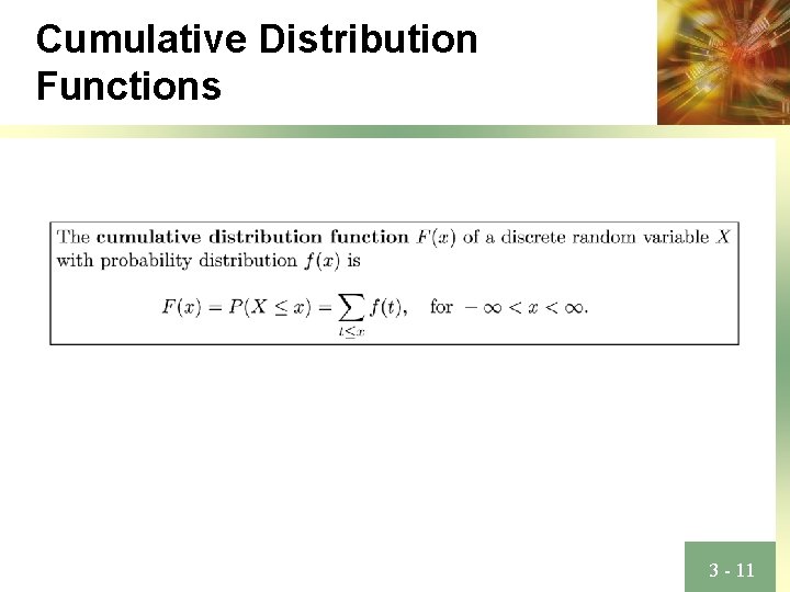 Cumulative Distribution Functions 3 - 11 