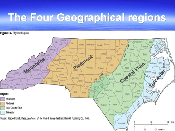 The Four Geographical regions t on m d e Pi in al t as