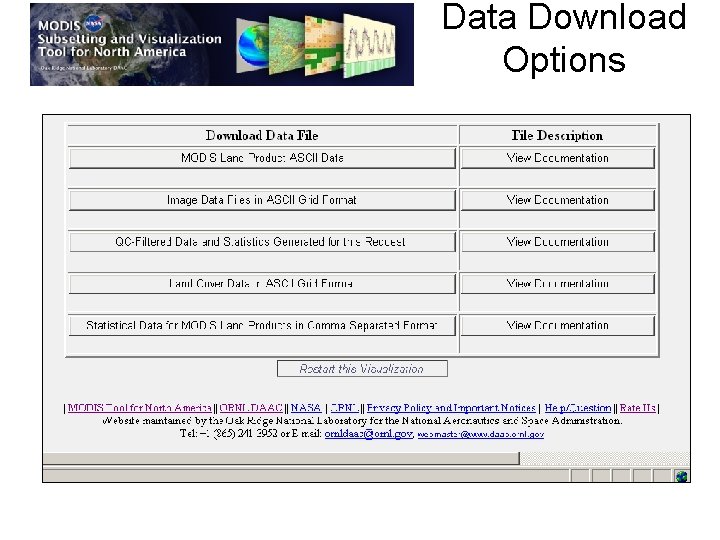 Data Download Options 