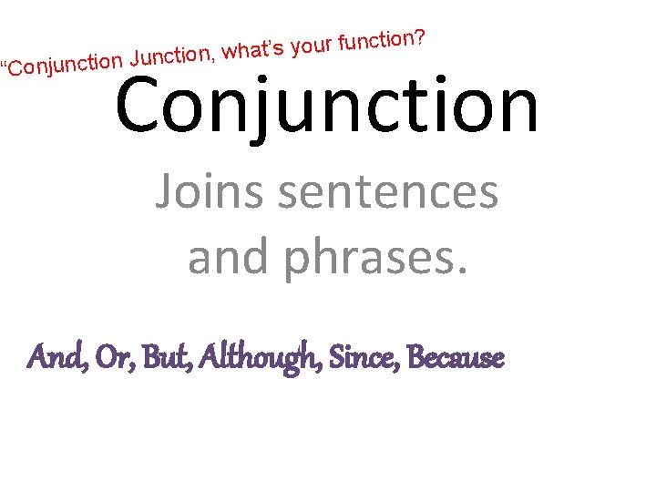 ction? n u f r u o y ’s t a h n Junction,