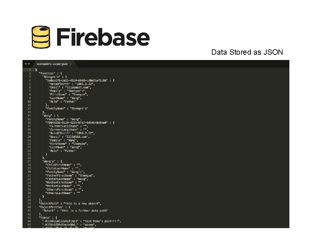 Data Stored as JSON 