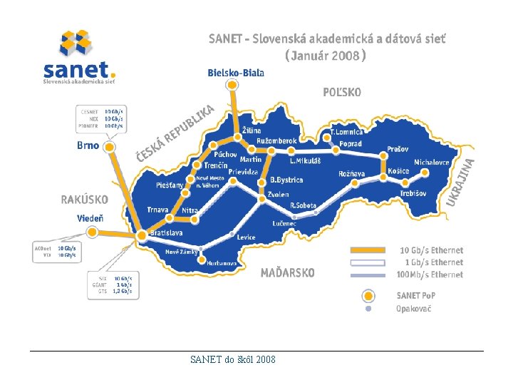 Sieť SANET do škôl 2008 