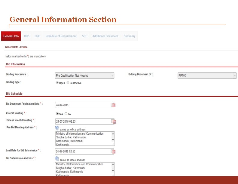 General Information Section 