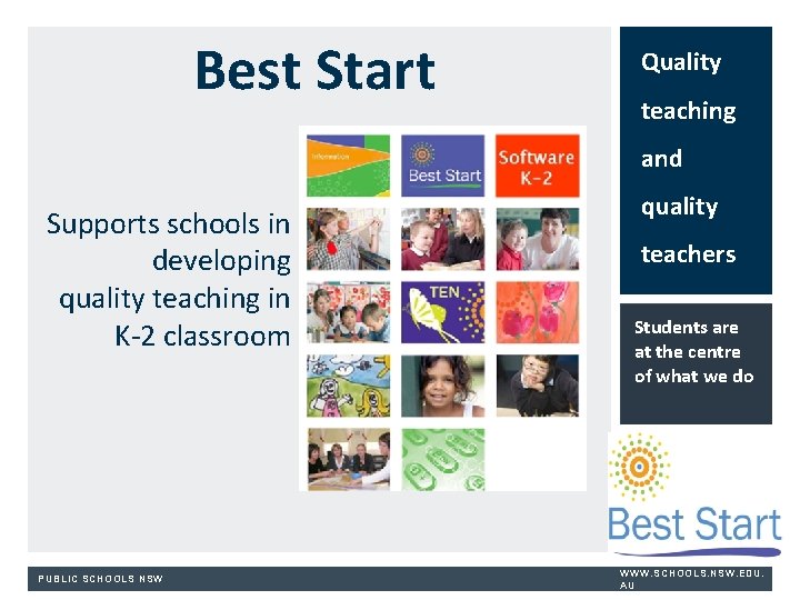 Best Start Quality teaching and Supports schools in developing quality teaching in K-2 classroom