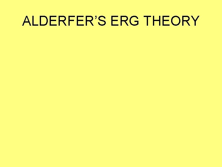 ALDERFER’S ERG THEORY 