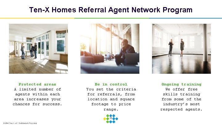 Ten-X Homes Referral Agent Network Program Protected areas A limited number of agents within
