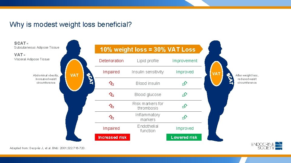 Why is modest weight loss beneficial? SCAT = Subcutaneous Adipose Tissue 10% weight loss