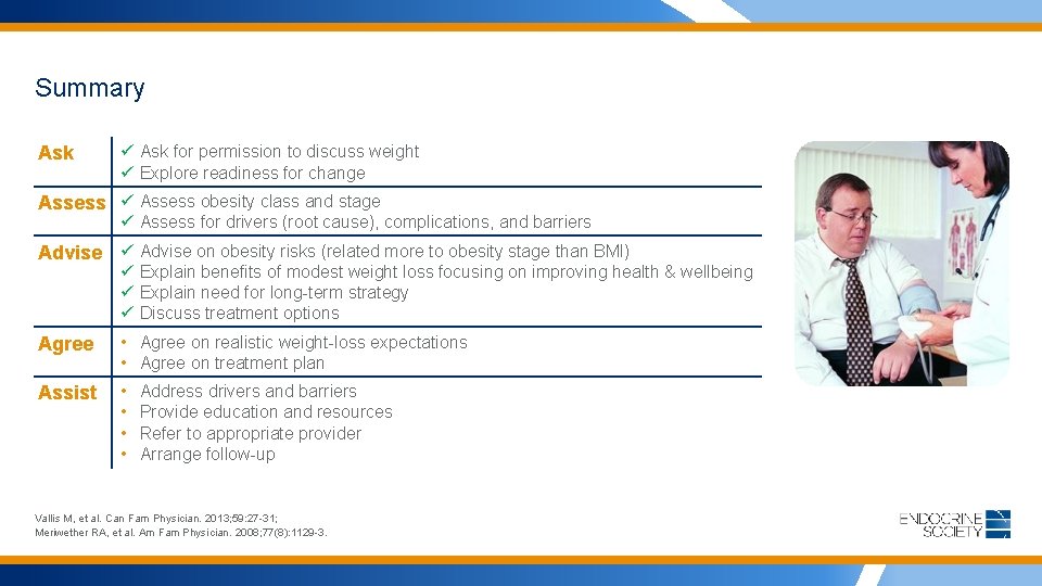 Summary Ask ü Ask for permission to discuss weight ü Explore readiness for change