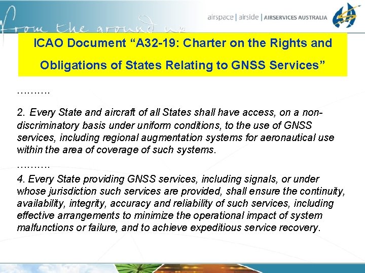 ICAO Document “A 32 -19: Charter on the Rights and Obligations of States Relating
